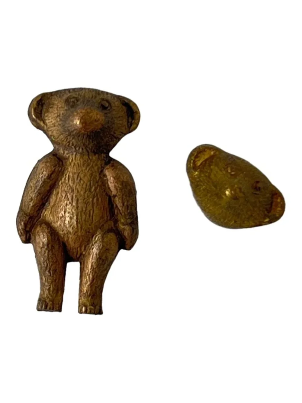 Teeny Tiny Teddy Bear Stamping Finding Vintage Brass Miniature Collectible